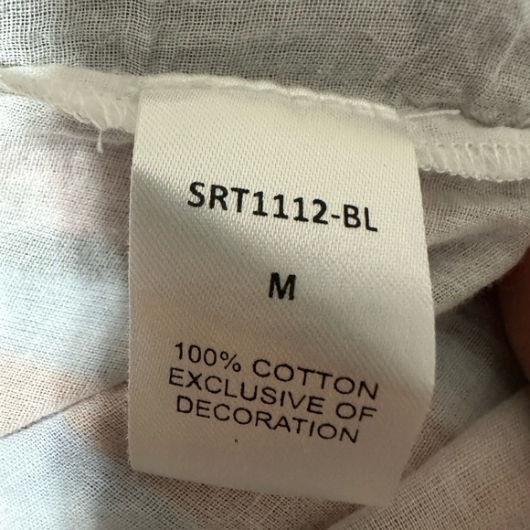 THML Dress M Striped Embroidered Boho Cotton Sleeveless Lined - Picture 6 of 9